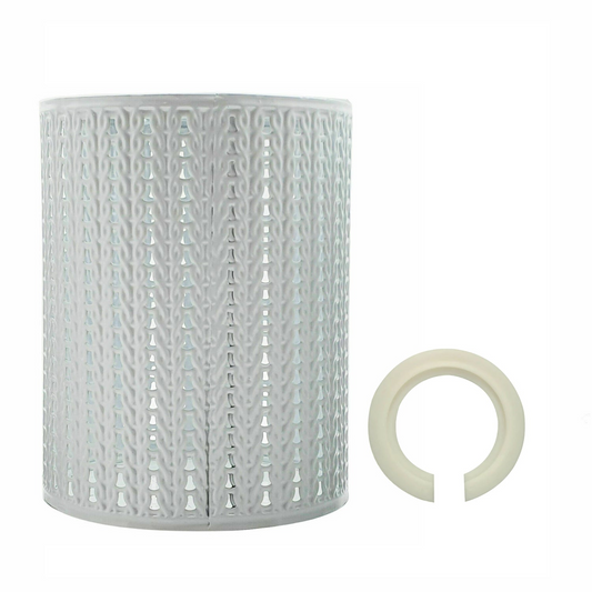 White Vintage metal wire cage lamp shade~1998