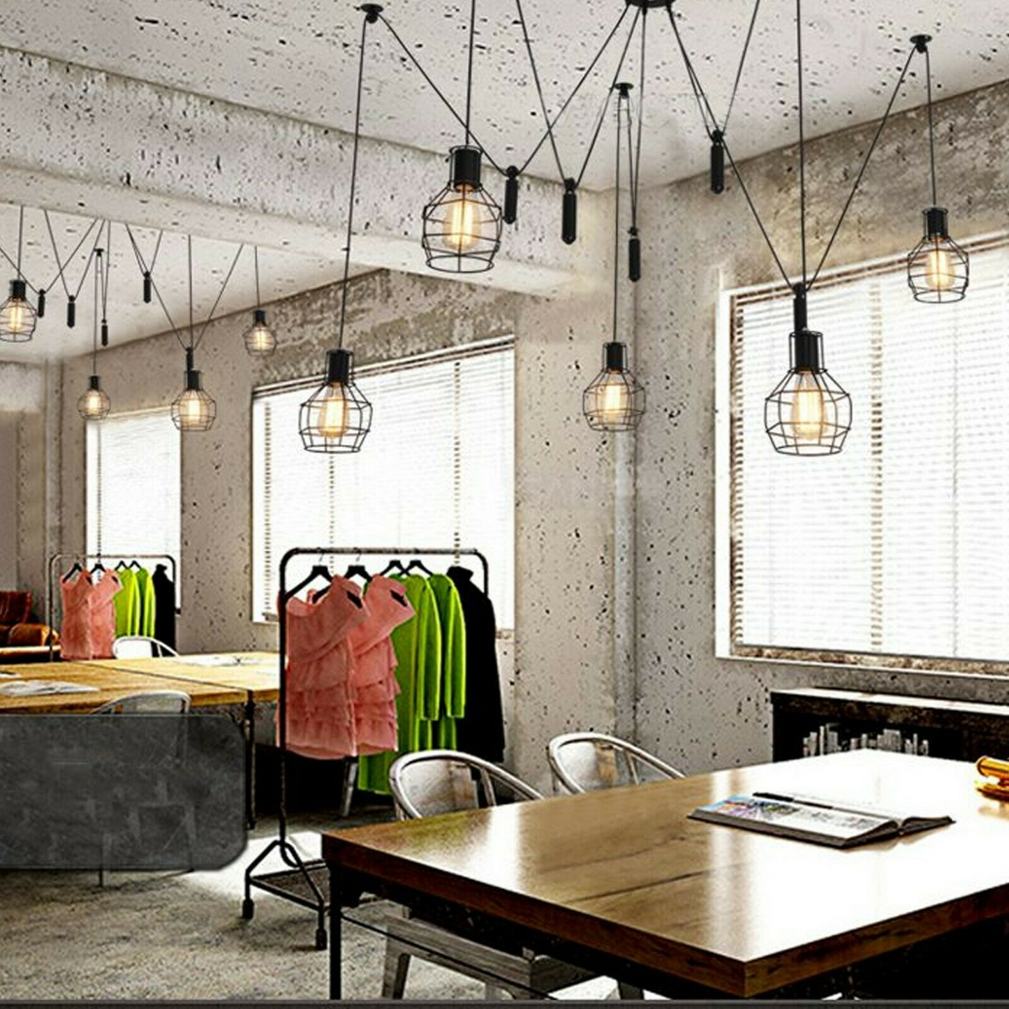 Industrial  Five Way Spider Pendant Light ~2488