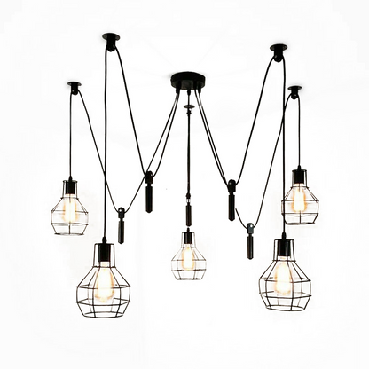 Industrial  Five Way Spider Pendant Light ~2488