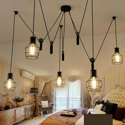 Industrial  Five Way Spider Pendant Light ~2488