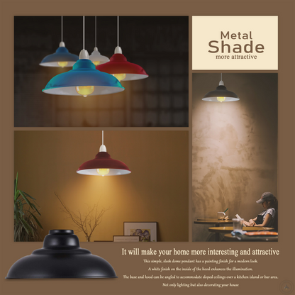 Black Colour Gloss Modern Metal Indoor Home Light Lampshade~1083