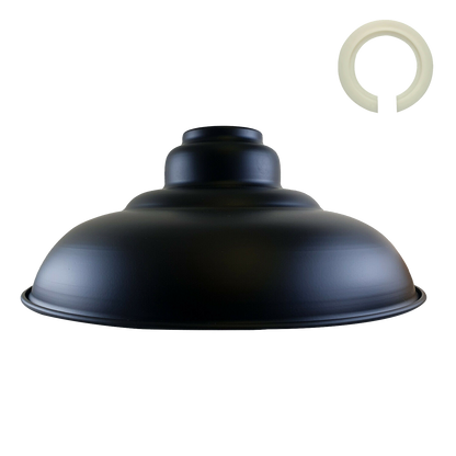 Black Colour Gloss Modern Metal Indoor Home Light Lampshade~1083