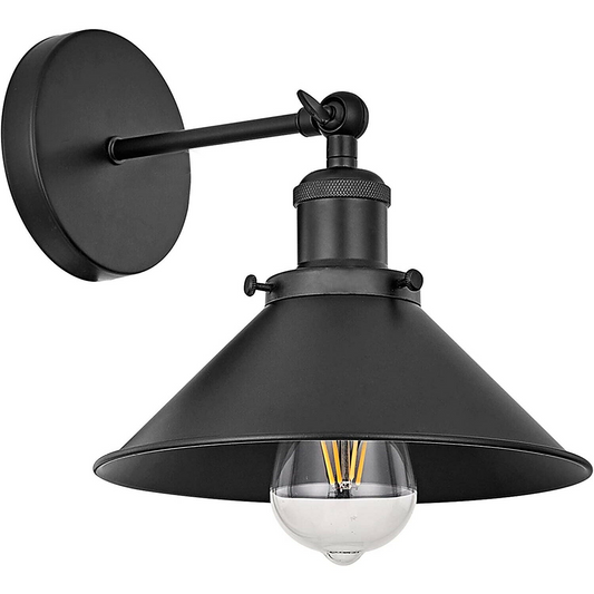 Wall Sconce Black Cone Shape Shade ~1502