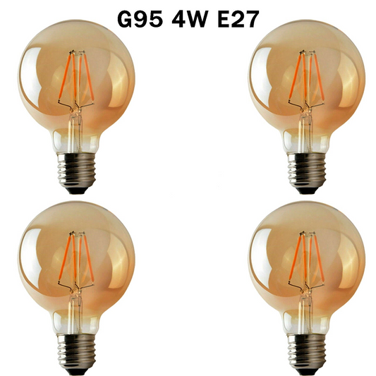 Industrial Light Bulb G95 Edison E27 4W Filament Warm White 2700K~2272
