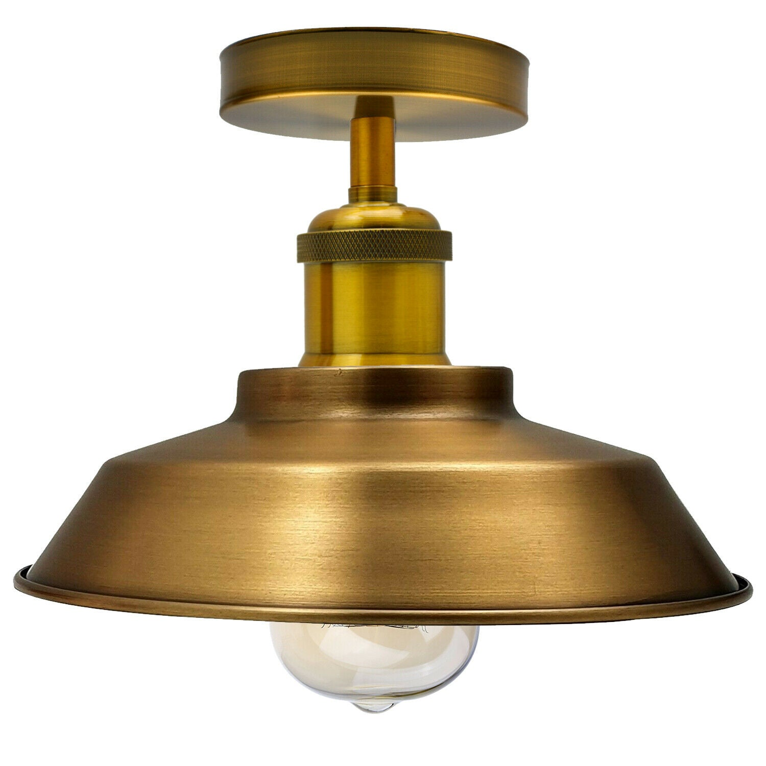 Ceiling Light Retro Flush Mount Ceiling Lamp Shade Fitting Yellow Brass~1929
