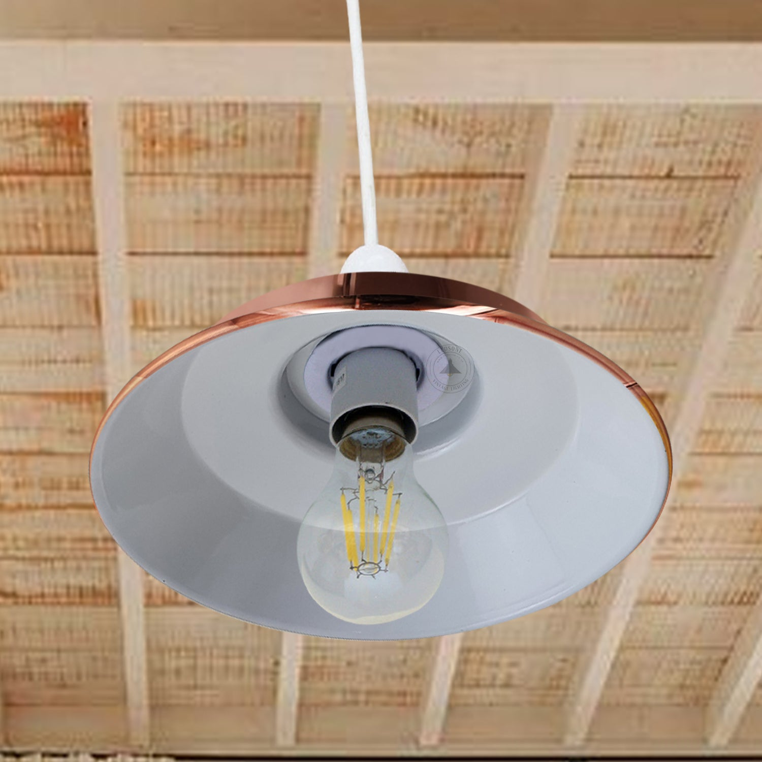 VINTAGE STYLE METAL CEILING LIGHT ROSE GOLD SHADES~2076
