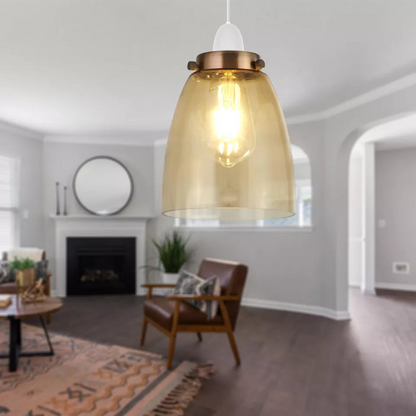 Vintage Retro Style Amber Glass Ceiling Pendant Light Lampshade~2181