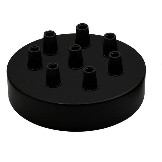 LEDSone industrial Vintage 8 Outlet Black Metal Ceiling Rose 120x25mm~2776
