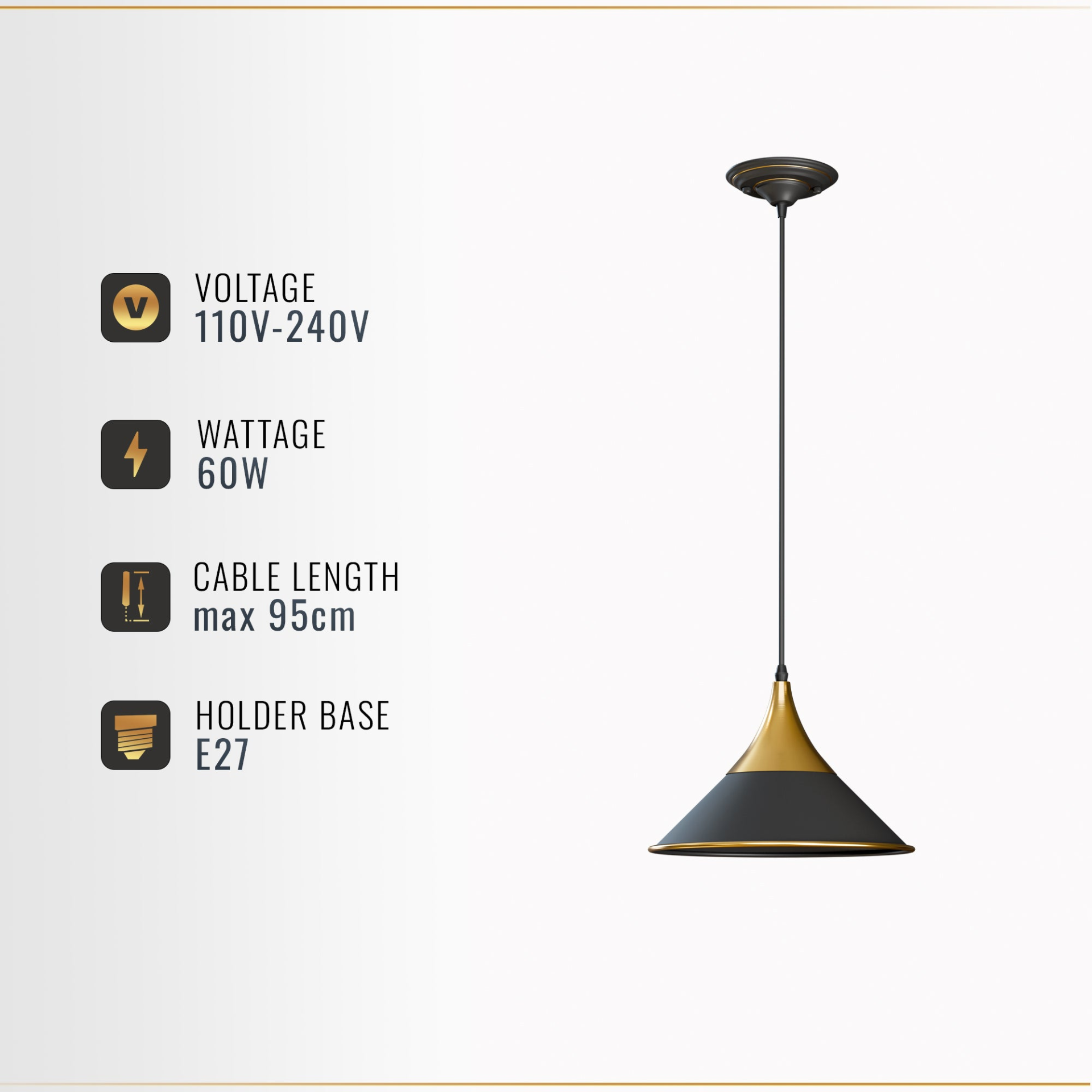 Light Fitting Ceiling Shade industrial Metal Pendant Style Hanging Lampshade~2691
