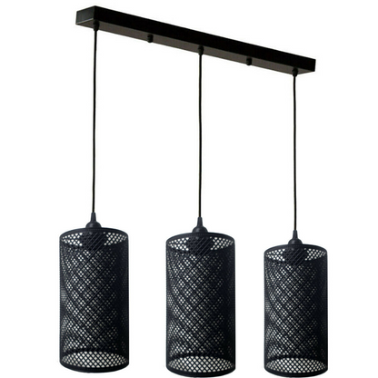 3 Light Barrel shape Large Fitting Net Wire Cage Shade Ceiling Industrial Geometric~2370