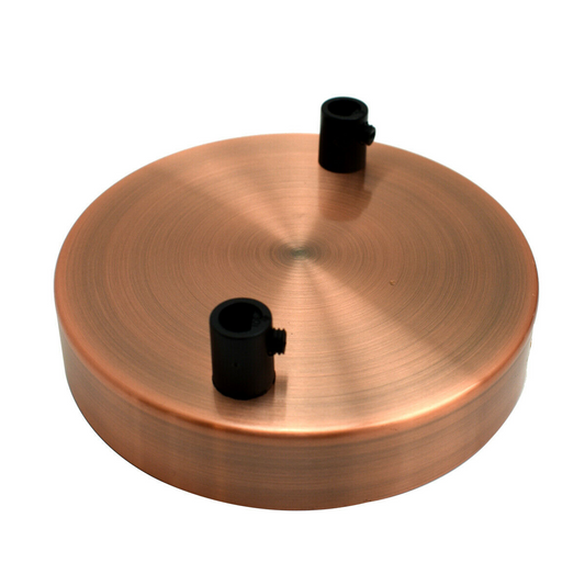 Multi Outlet 2 Hole Copper Ceiling Rose Black Drop Pendant 120x25mm~2882