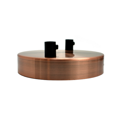 Multi Outlet 2 Hole Copper Ceiling Rose Black Drop Pendant 120x25mm~2882