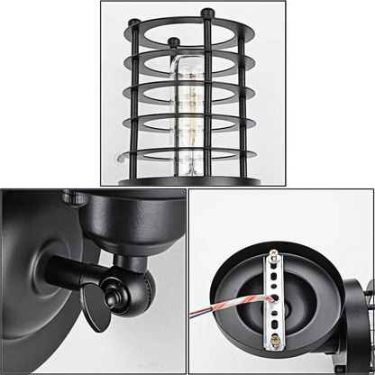 Modern Metal Cage Adjustable Wall Sconce Loft Lamp Shade~2339