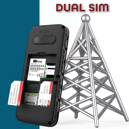 TTfone TT150 Black Dual SIM Mobile with USB Cable, EE Pay As You Go