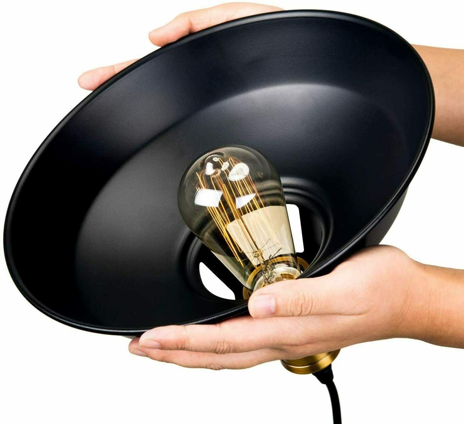 2-Pack Retro Metal Pendant Light Shades – Vintage Style for Home & Lounge~3580