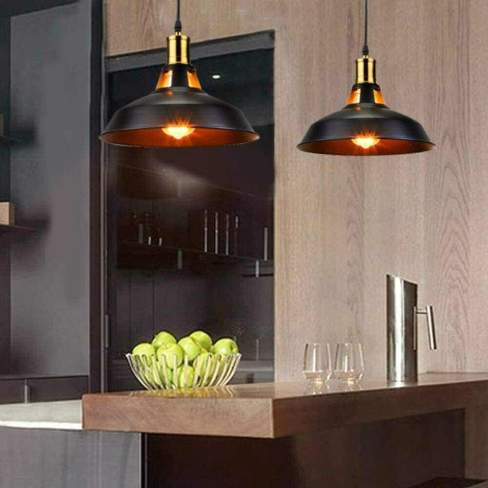 2-Pack Retro Metal Pendant Light Shades – Vintage Style for Home & Lounge~3580