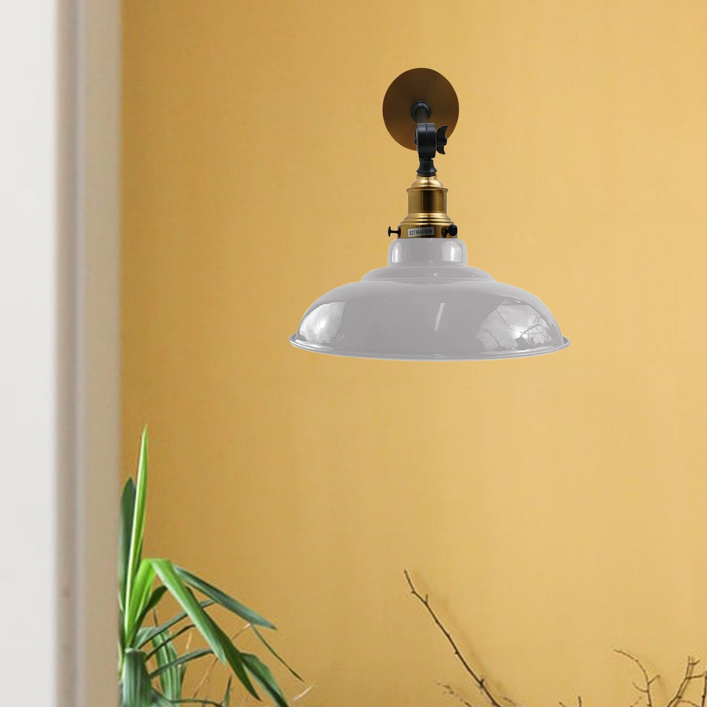 White Shade With Adjustable Curvy Swing Arm Wall Light Fixture Loft Style Industrial Wall Sconce~3463