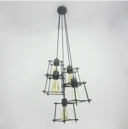Vintage Industrial Retro Ceiling Light Cage Loft Chandelier Pendant Light Lamp~2143