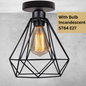 Vintage Edison Flush Mount Ceiling Pendant Light Lamp cage ~2149
