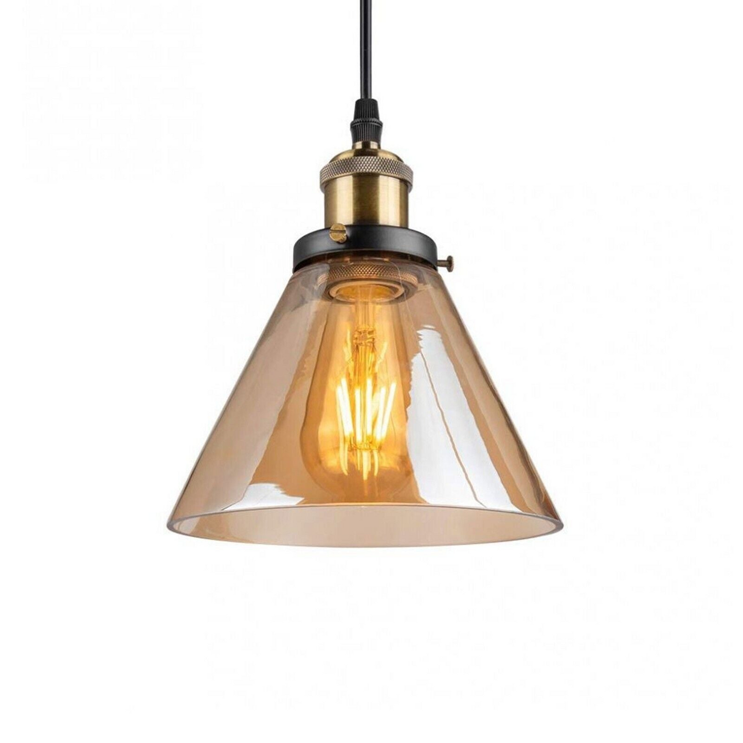 Industrial suspended Ceiling light fitting amber Glass Lamp shade pendant lights~4149