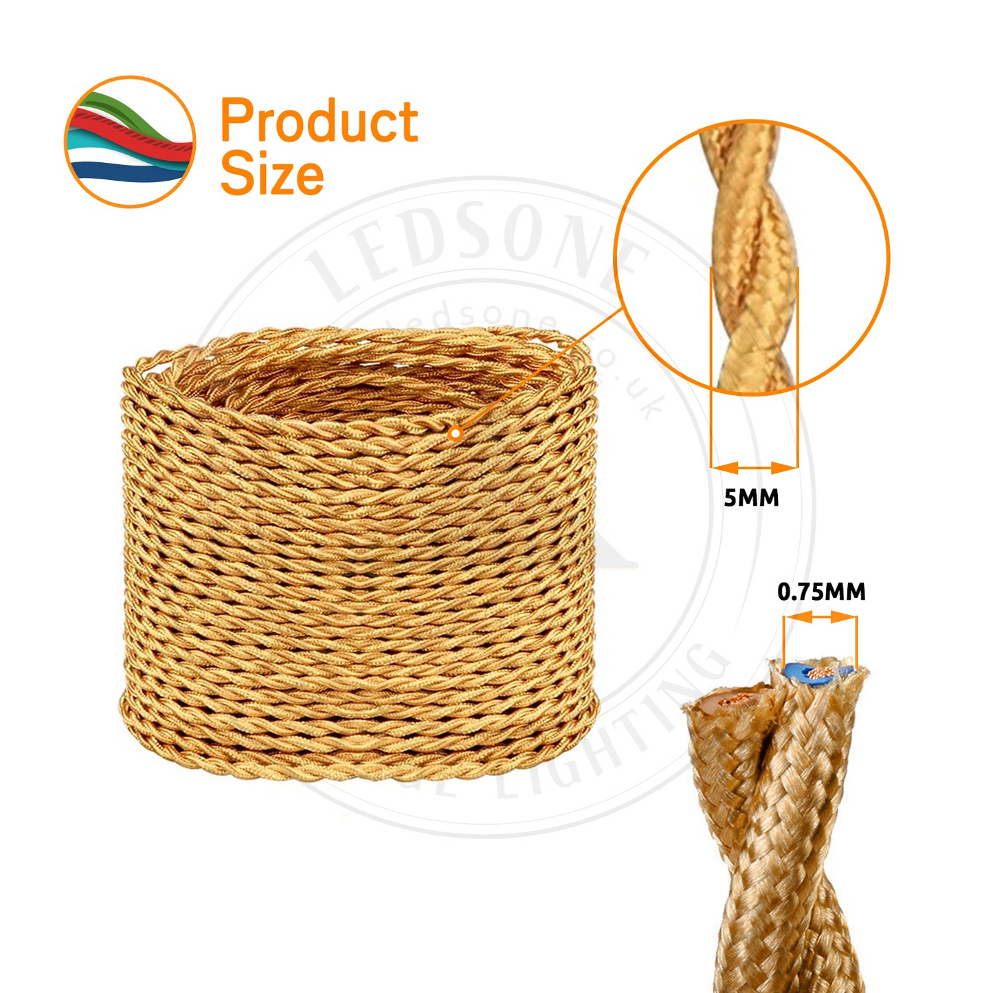 2 Core Twisted Flex Cable For Lighting~1760
