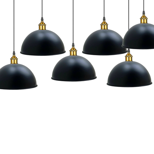 Modern Large Ceiling Black Metal Dome Pendant Light ~1845