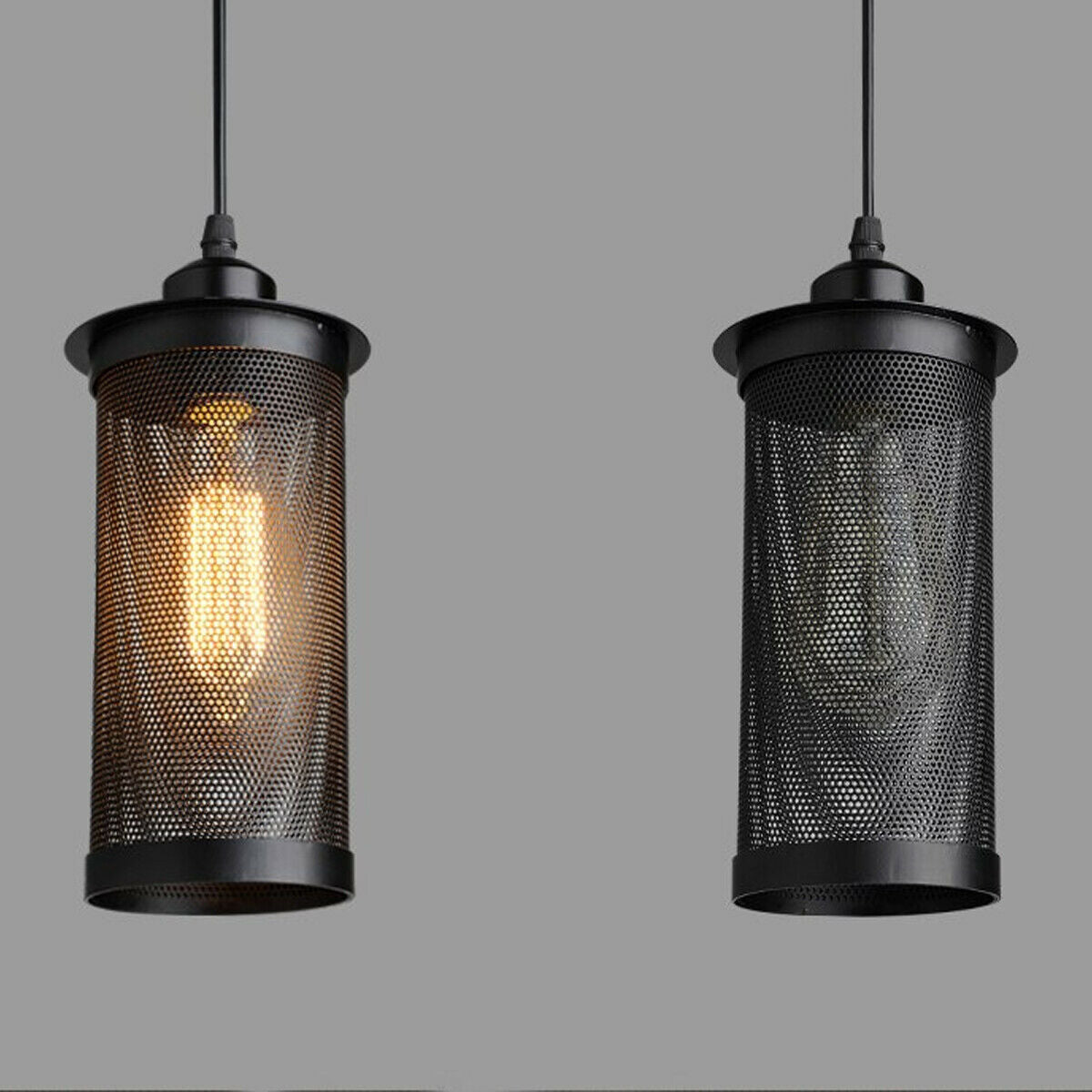 Modern Vintage Industrial Retro Loft Cluster Ceiling Lamp Shade Pendant Light UK~2148