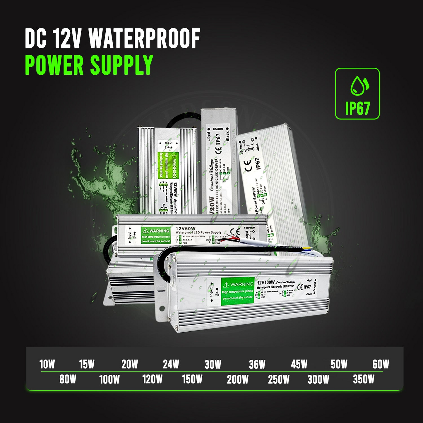 12V 60W IP67 LED Power Supply Transformer ~2098