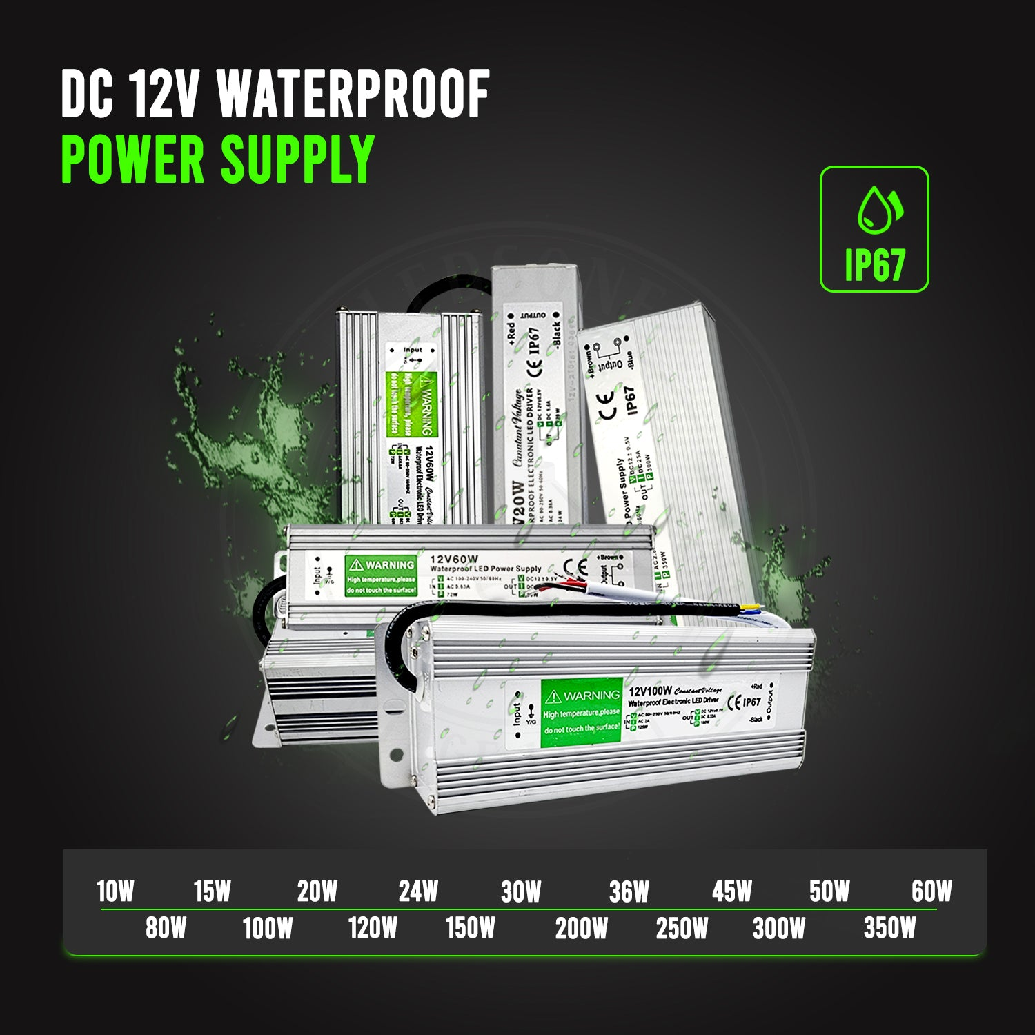 12V 60W IP67 LED Power Supply Transformer ~2098