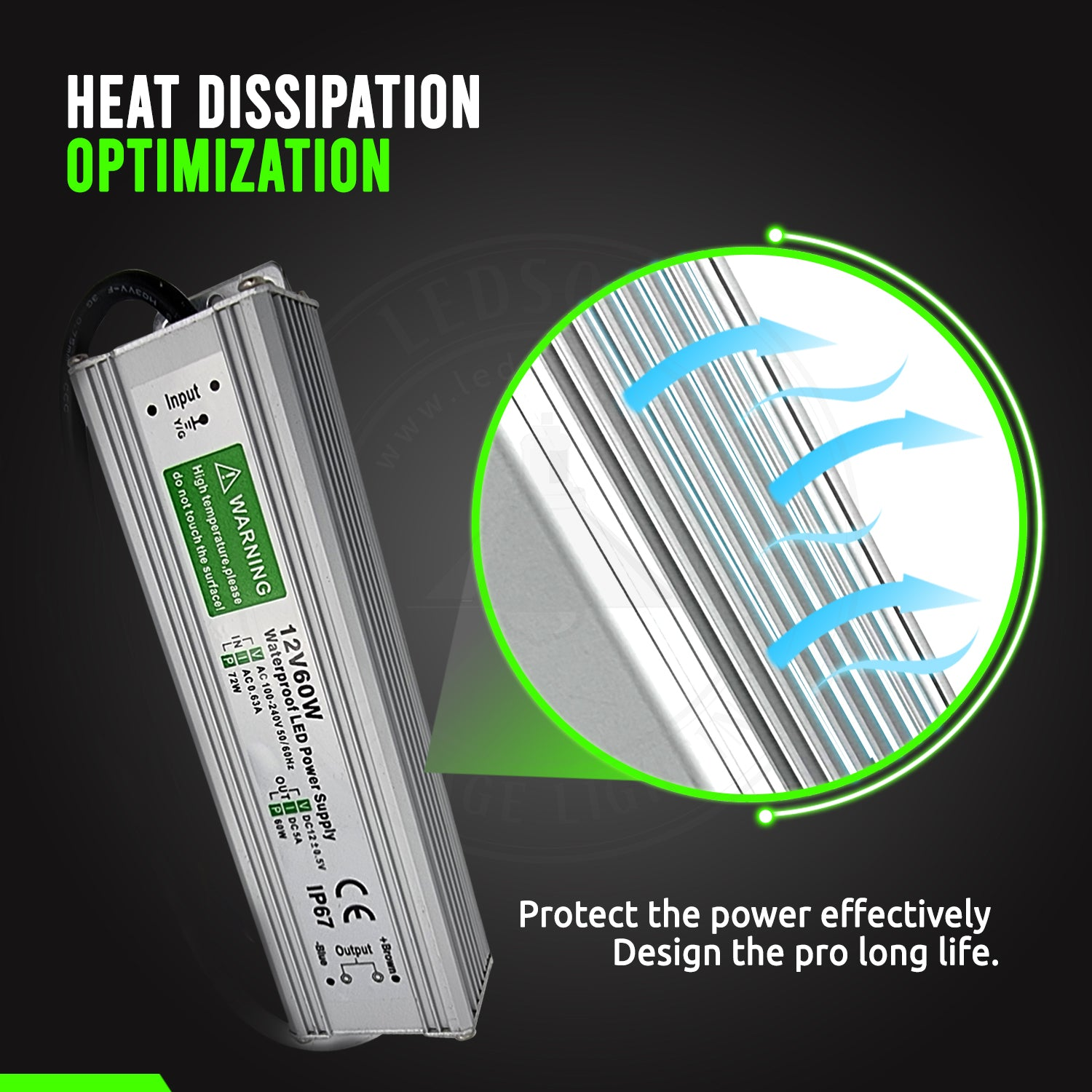 12V 60W IP67 LED Power Supply Transformer ~2098