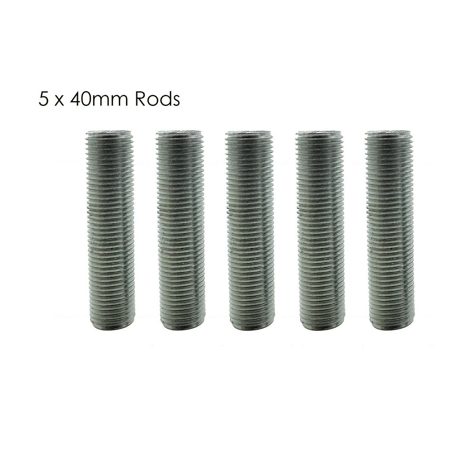 5pcs M10 Threaded Zinc Alloy Pipe Nipple Lamp Repair Part 40mm Long~2895