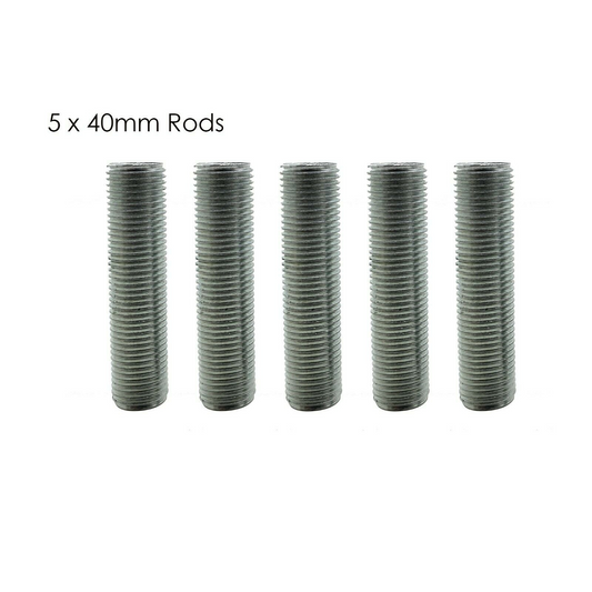 5pcs M10 Threaded Zinc Alloy Pipe Nipple Lamp Repair Part 40mm Long~2895