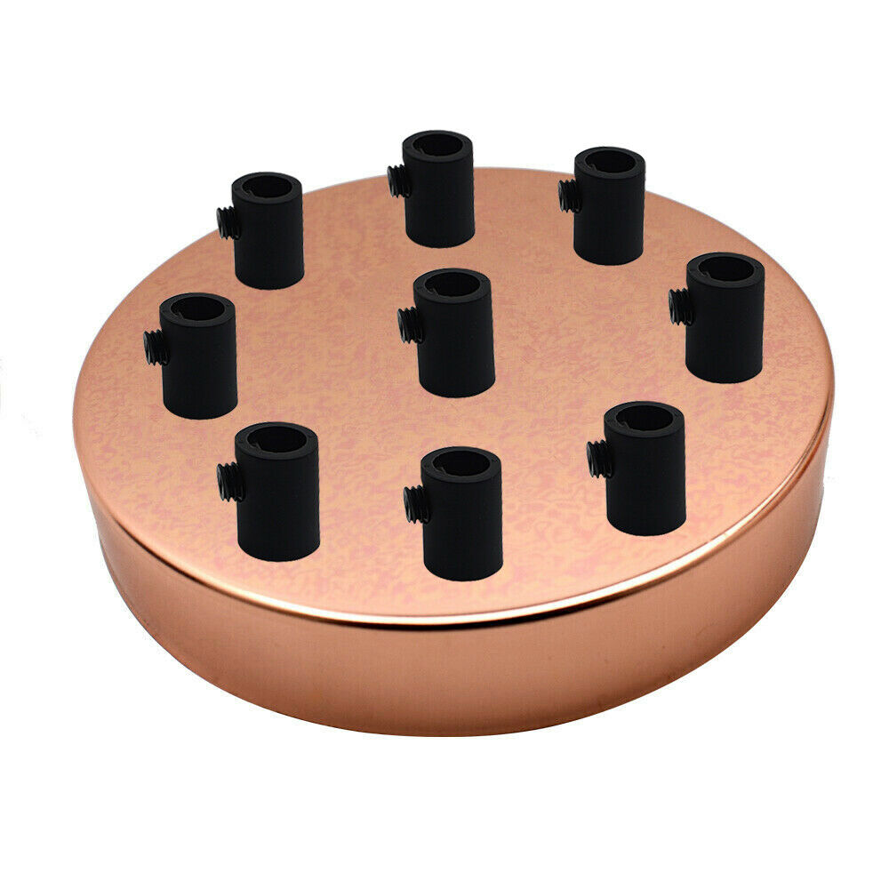 9 Outlet Rose Gold Metal Ceiling Rose 120x25mm~2802