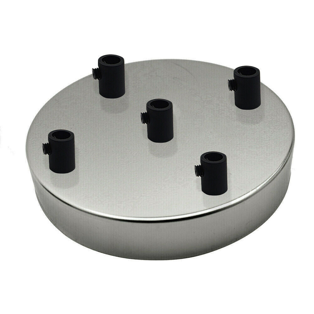 LEDSone industrial vintage 5 Outlet Chrome Metal Ceiling Rose 120x25mm~2788