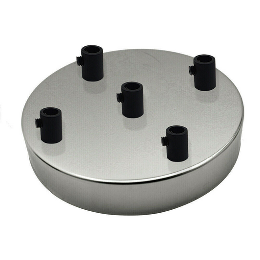 LEDSone industrial vintage 5 Outlet Chrome Metal Ceiling Rose 120x25mm~2788