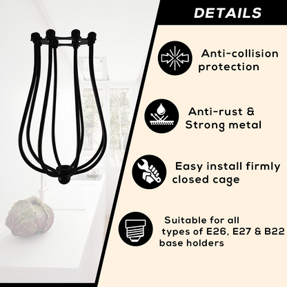 Red Lampshade Metal Balloon Cage Wall Easy Fit Hanging light~2442