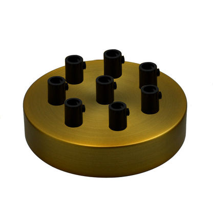 LEDSone industrial vintage 8 Outlet Yellow Brass Metal Ceiling Rose 120x25mm~2749