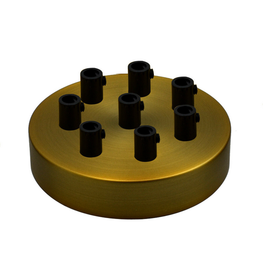 LEDSone industrial vintage 8 Outlet Yellow Brass Metal Ceiling Rose 120x25mm~2749