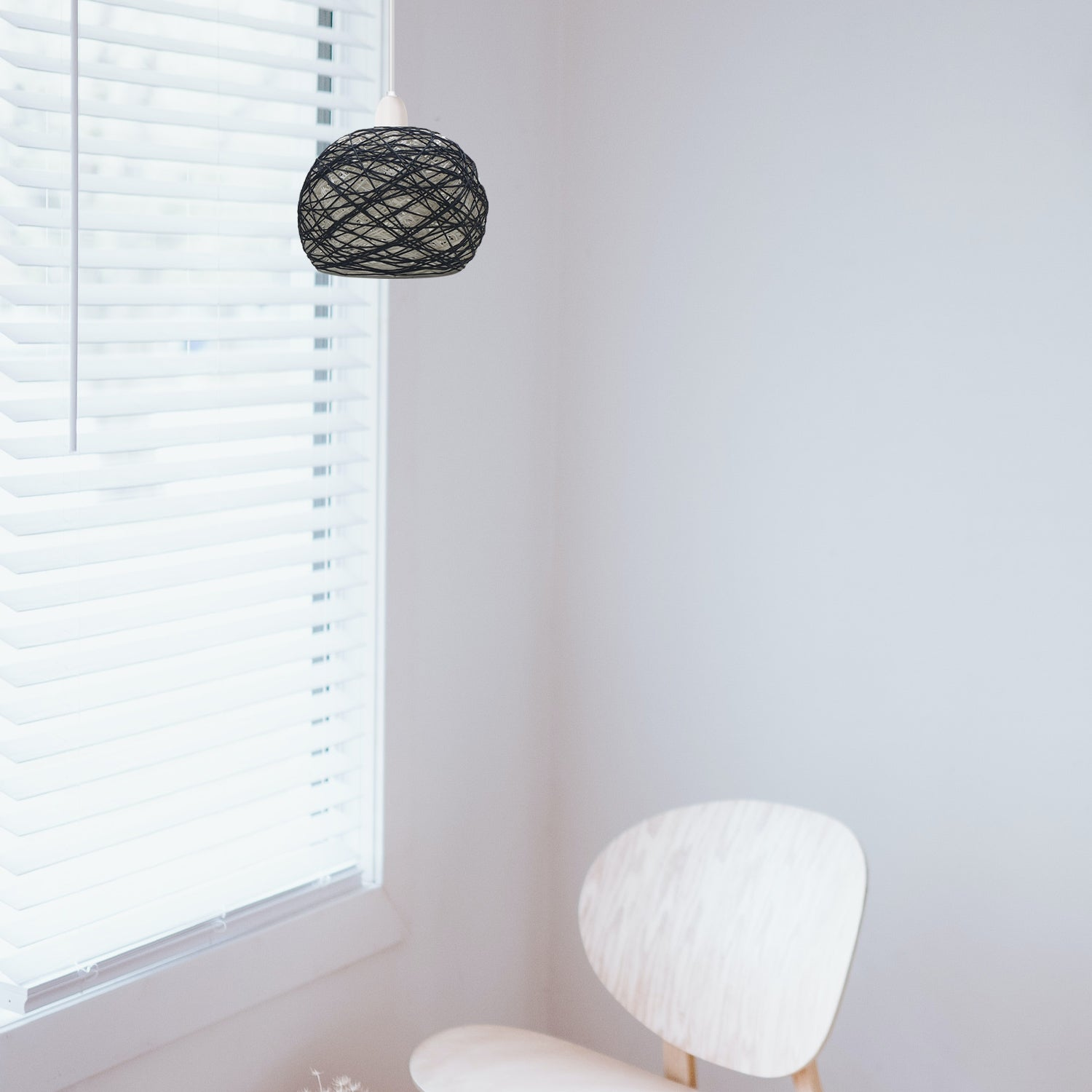 Woven Pendant Lamp Simple Pendant Shade Suspension Lamp Cage~1967