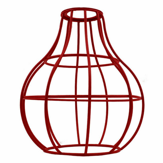 Rustic State Industrial Vase Shape Red Wire cage~2848