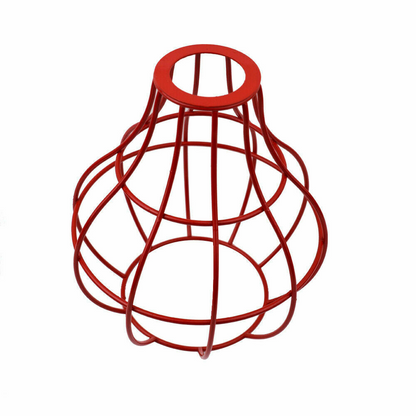Rustic State Industrial Vase Shape Red Wire cage~2848