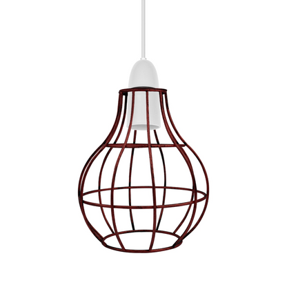 Rustic State Industrial Vase Shape Red Wire cage~2848