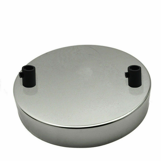 2 Outlet Chrome Metal Ceiling Rose 120x25mm~2791