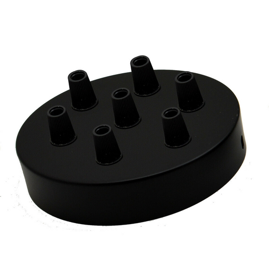 7 Outlet Black Metal Ceiling Rose 120x25mm~2777