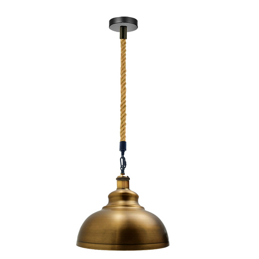 Yellow Brass Metal Ceiling Pendant Shade Modern Hemp Hanging Retro Light~1941