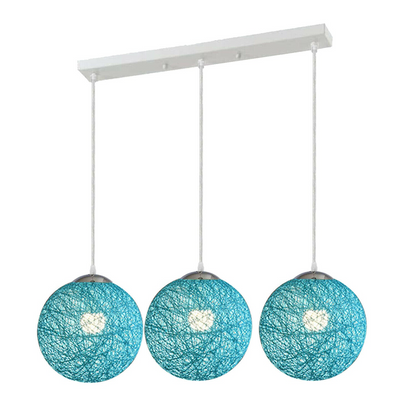 Blue Style Rattan Wicker Ceiling Pendant Lampshade Hanging Decoration Lamp~1878