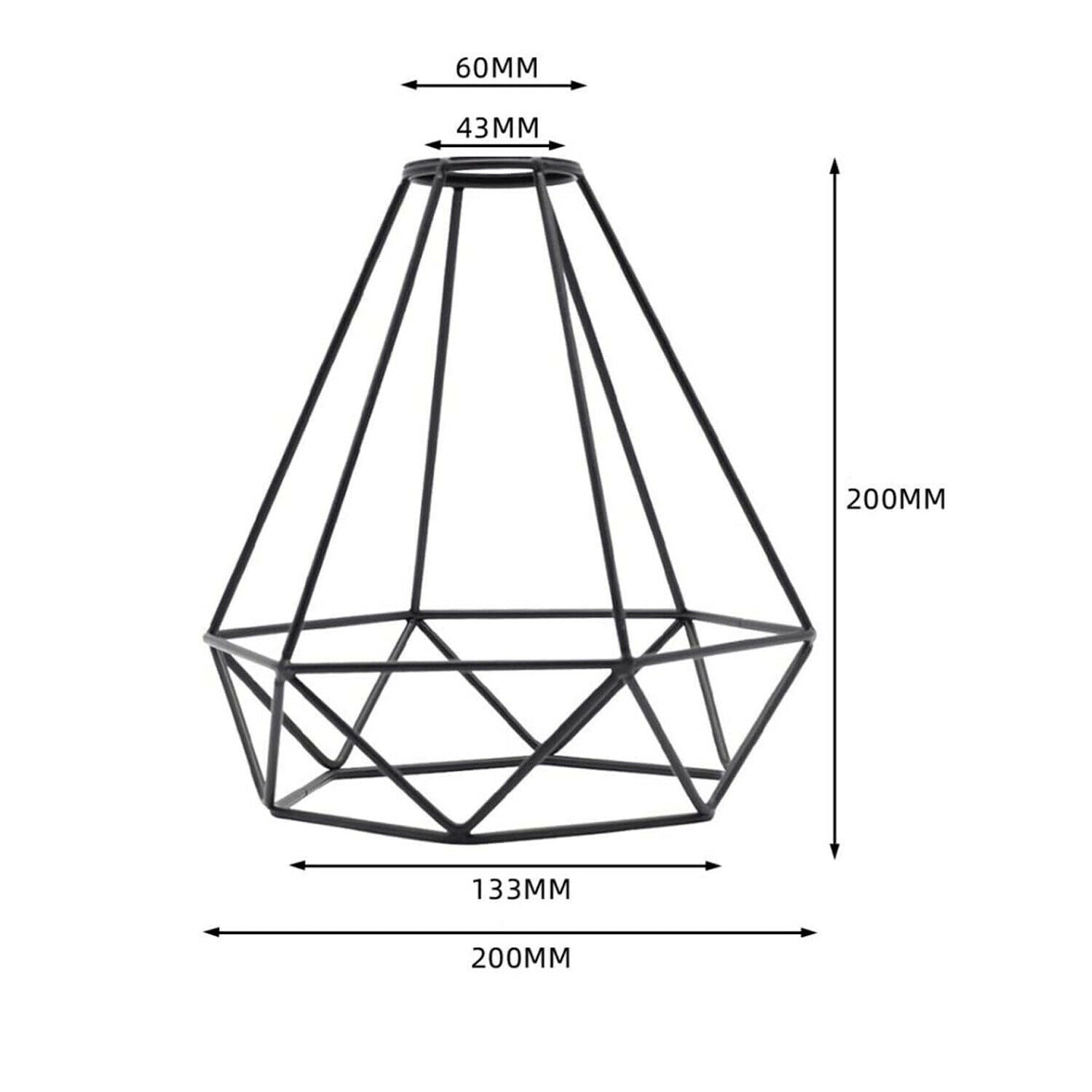 Vintage Light Bulb Cage Metal Rose Gold Lampshade Diamond For E27 Fitting~1986