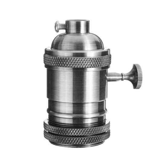 SatinNickel E27 Industrial Lamp Light Bulb Holder Antique Retro Edison Screw Fitting~3801