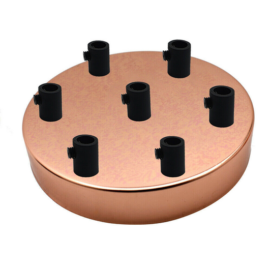 7 Outlet Rose Gold Metal Ceiling Rose 120x25mm~2804