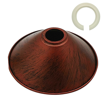 Modern Rustic Red Colour Metal Easy Fit Cone Shape Lampshade~1095